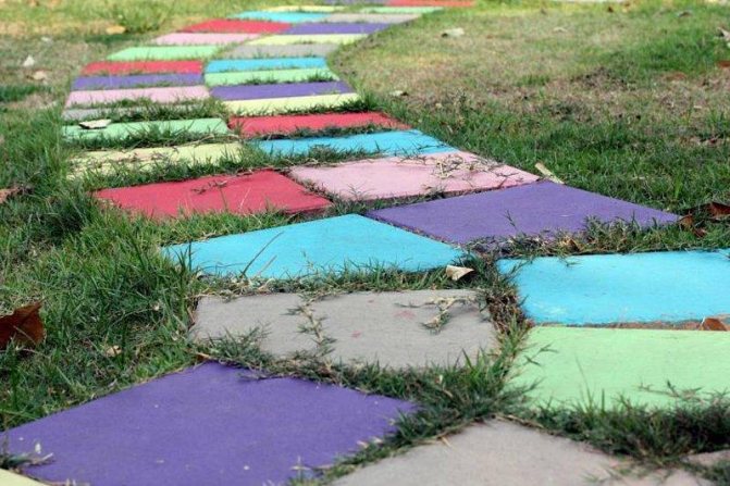 цветной бетон для садовых дорожек