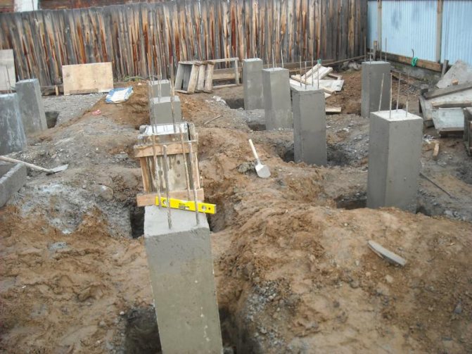 Монолитный бетонный опорно-столбчатый фундамент